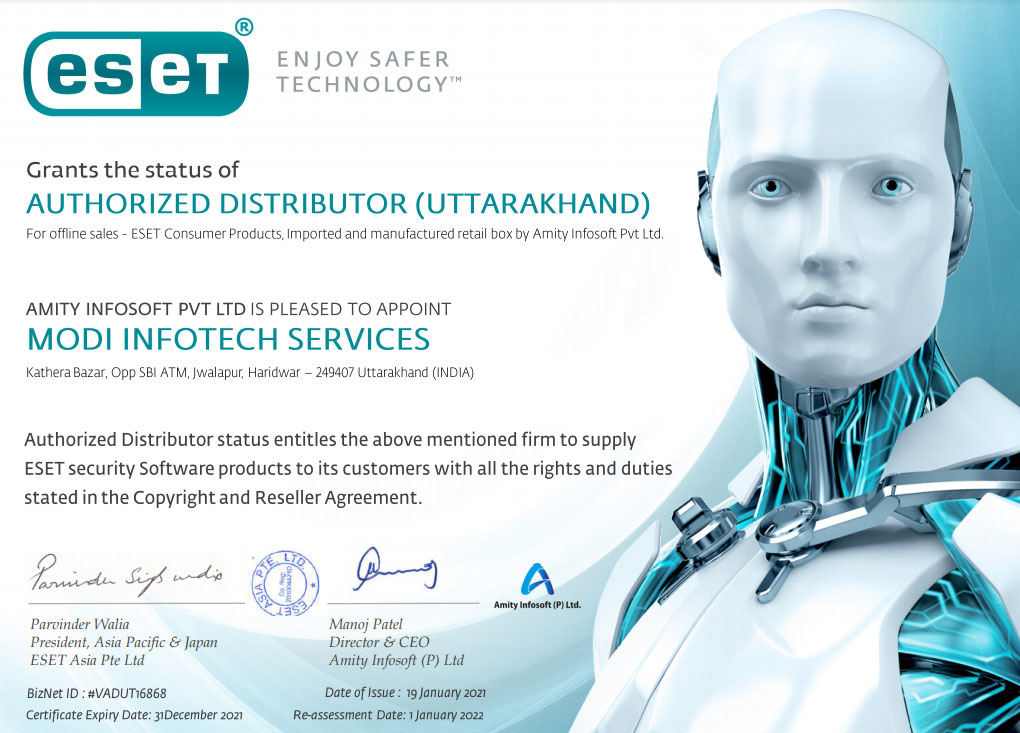 Eset Distributor Certificate